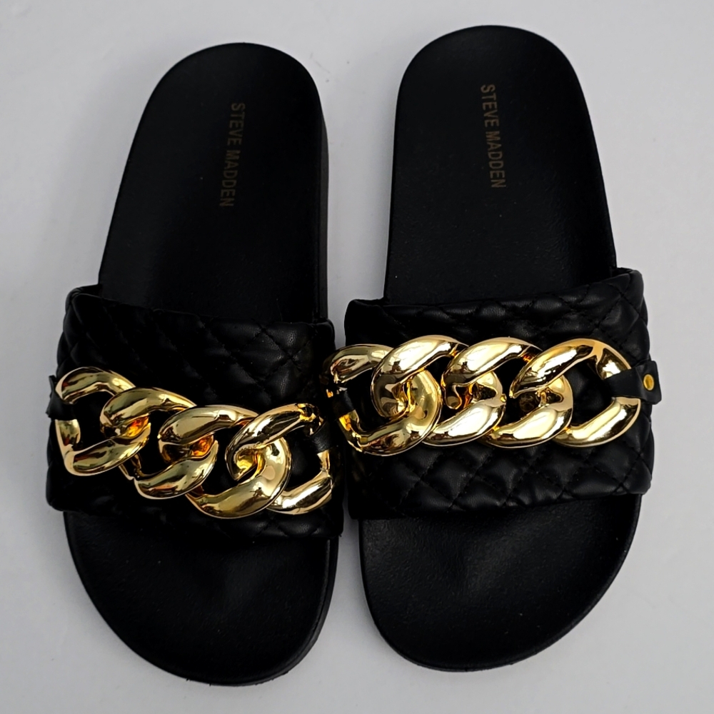 Steve Madden Slide Sandals Black 9